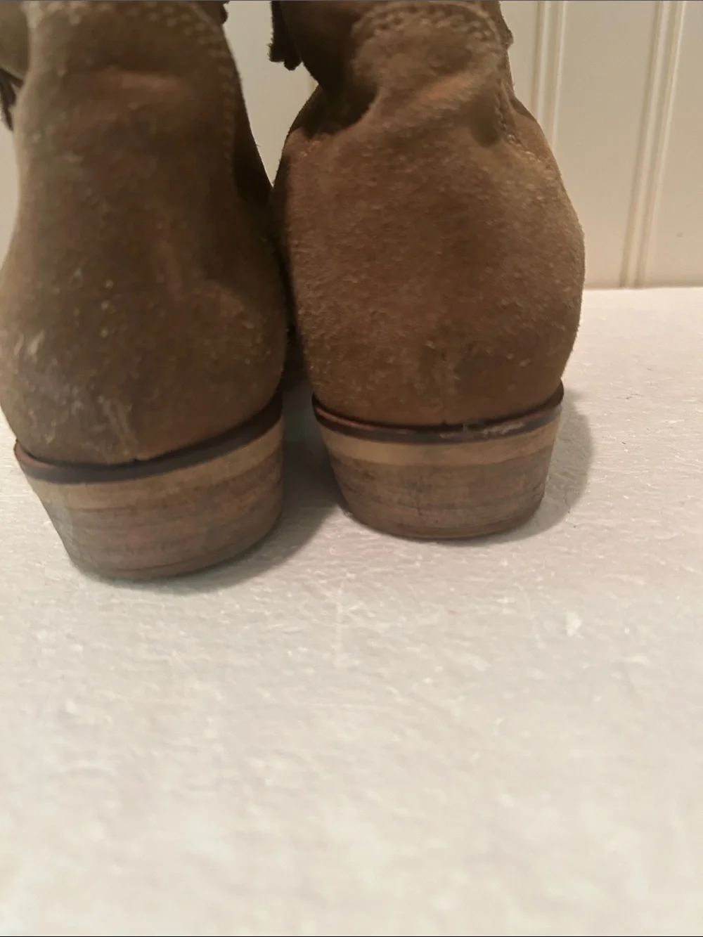 Zara Girls Suede Slip In Ankle Boots Booties w/ Tabs in Brown size 36(US size 6)